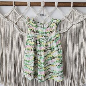 Cherokee Green and Pink Geometric Toddler Dress